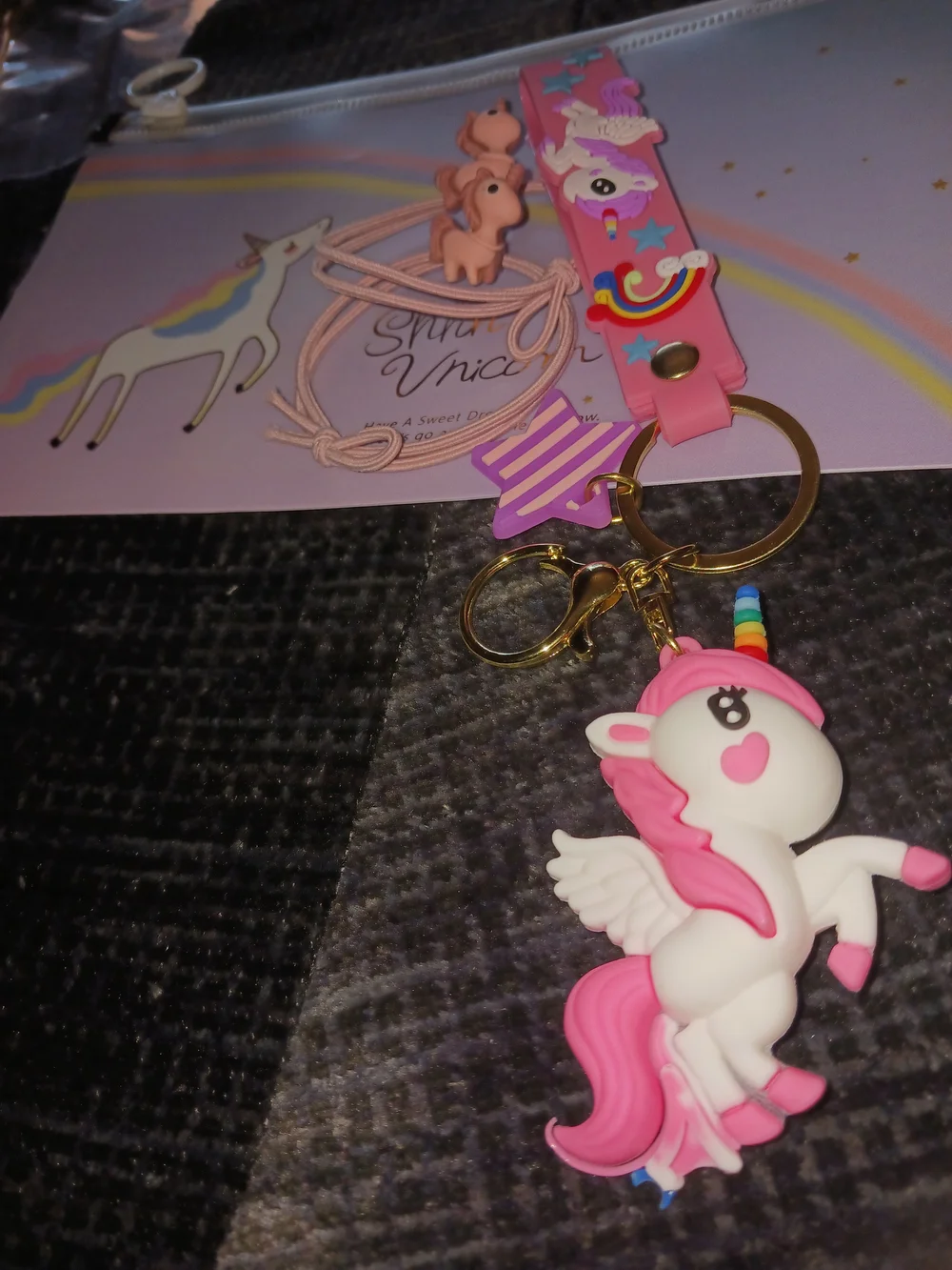 Cute Unicorn Keychain Set - Pink & Purple Kids Accessories